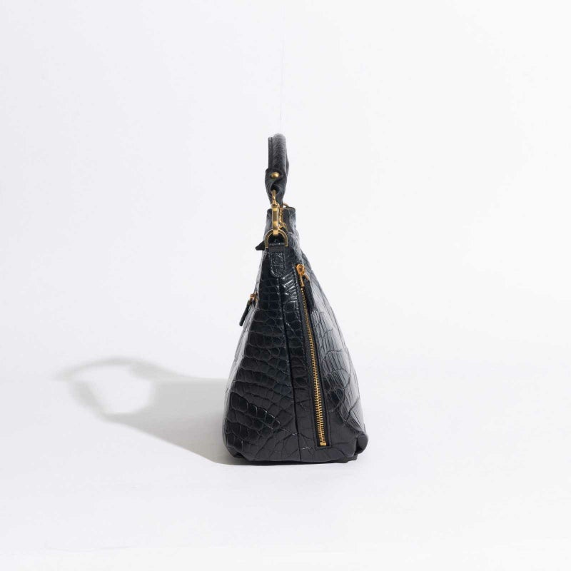 MADE IN ITALYクロコバッグカラブリアンブラック2