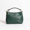 MADE IN ITALYクロコバッグティレニアングリーン