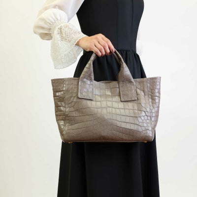 MADE IN ITALYクロコバッグミラネーゼトープ