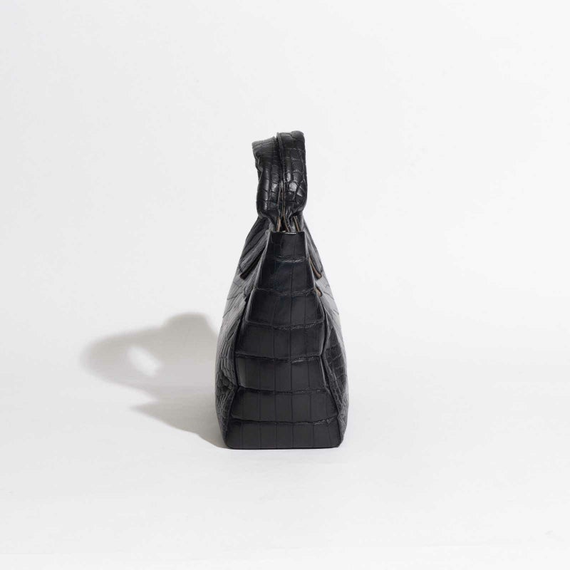 MADE IN ITALYクロコバッグカラブリアンブラック2