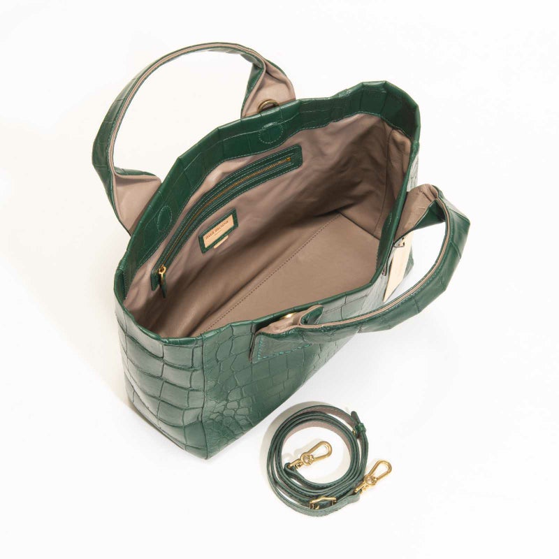 MADE IN ITALYクロコバッグティレニアングリーン4
