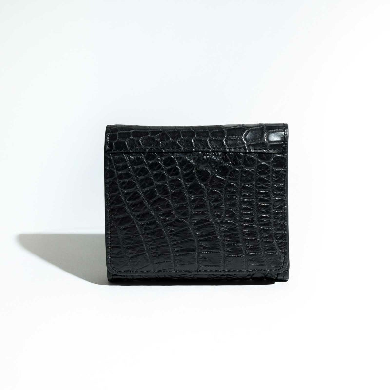 マットクロコ折財布ブラック1