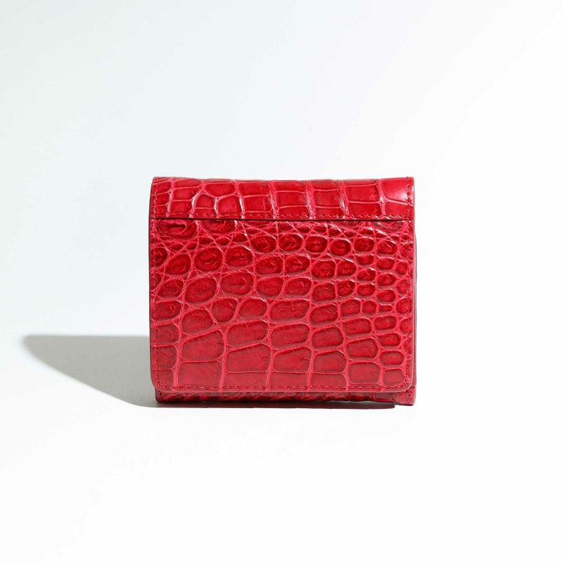 マットクロコ折財布レッド1