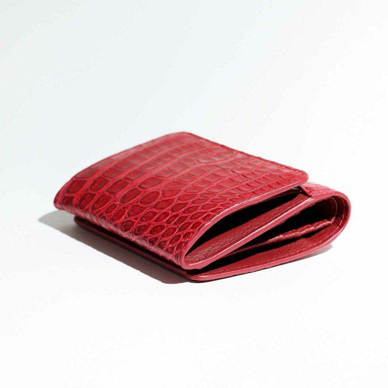 マットクロコ折財布レッド2