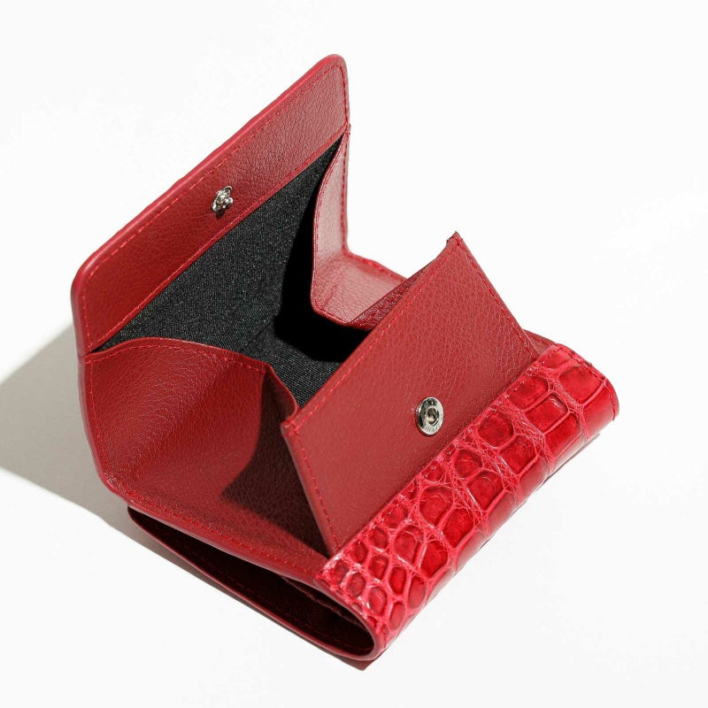 マットクロコ折財布レッド4