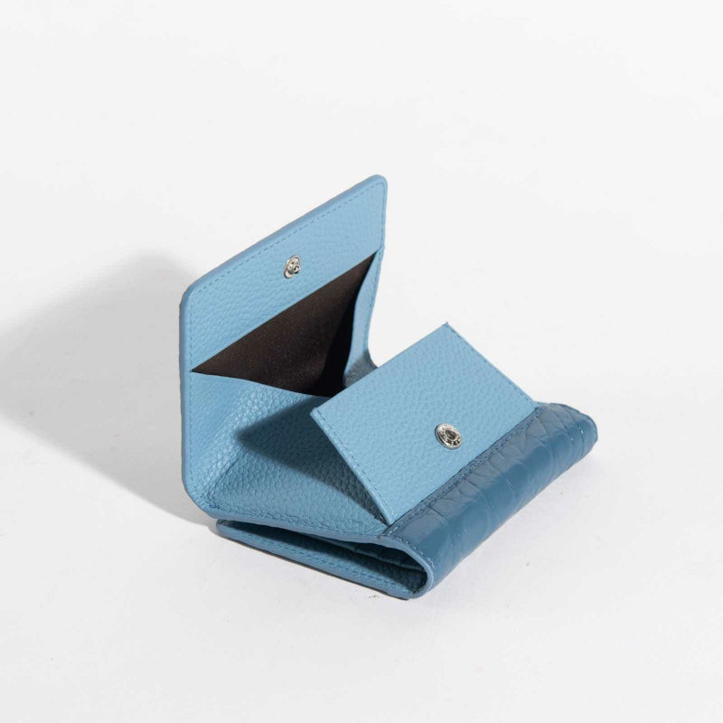 マットクロコ折財布ジーンズブルー4