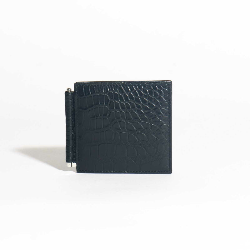 マットクロコマネークリップブラック