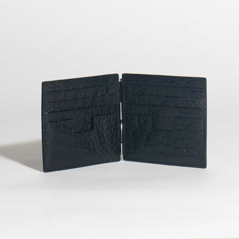 マットクロコマネークリップブラック3