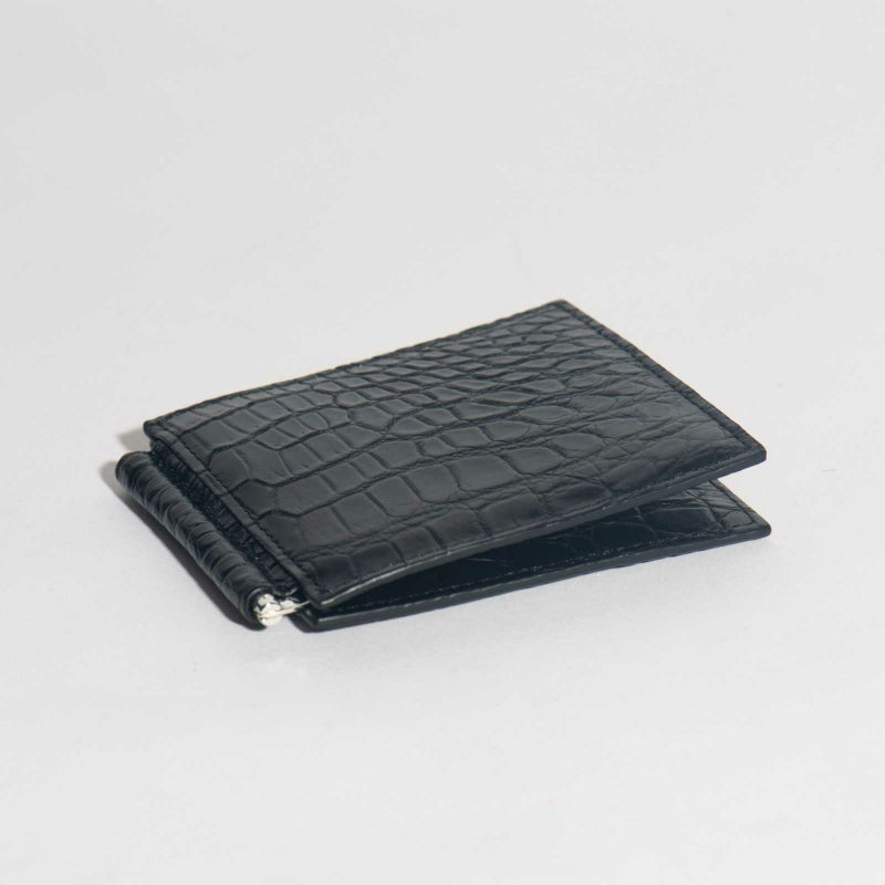 マットクロコマネークリップブラック4