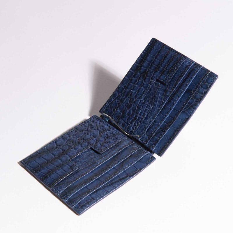 マットクロコマネークリップブルー2