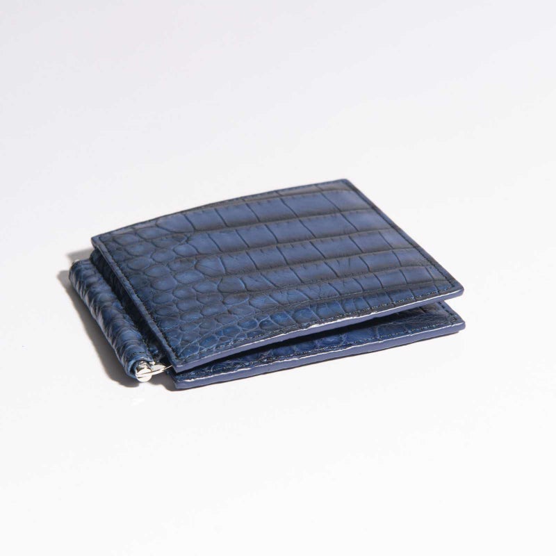 マットクロコマネークリップブルー4