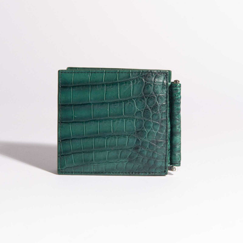 マットクロコマネークリップグリーン1