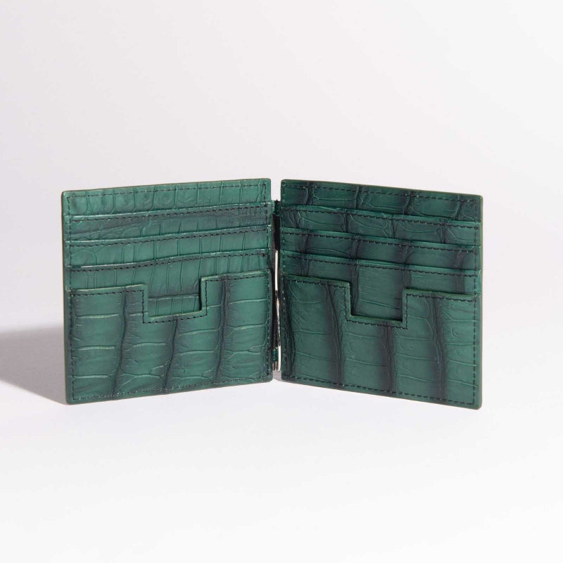 マットクロコマネークリップグリーン3