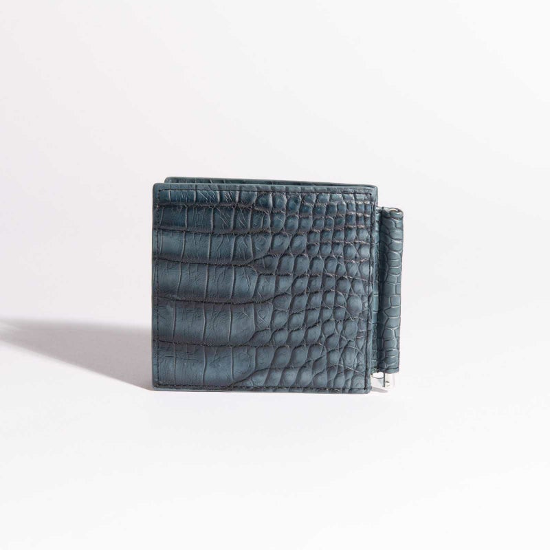 マットクロコマネークリップグレー1