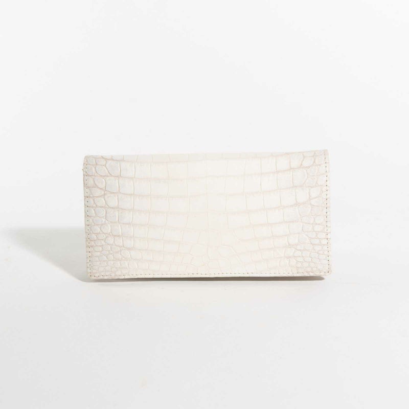 ヒマラヤ染め一枚革裏側継ぎ無し中側クロコクロコ長束入れ