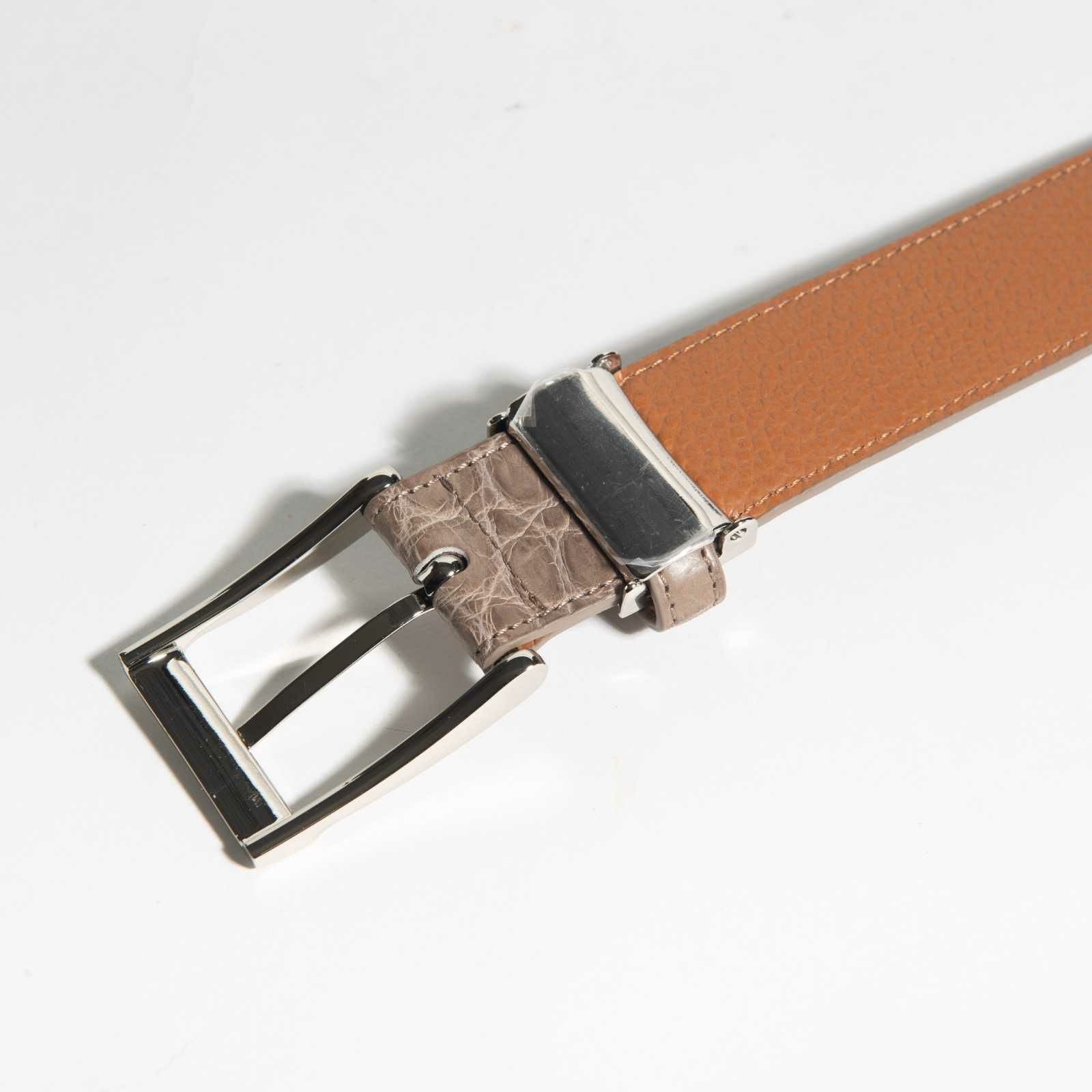 クロコダイル MHM-0005 ベルト ベージュ  CROCODILE TAUPE  HCP社 Crocodile（クロコダイル） ベルト メンズ 牛革 30mm幅 日本製 革