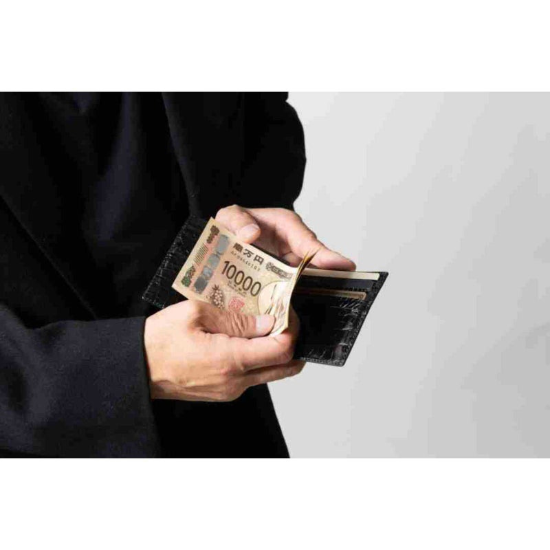 シャイニングクロコマネークリップ 裏面クロコ1