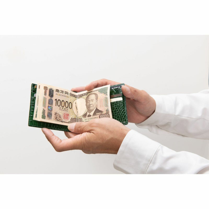 シャイニングクロコマネークリップ 裏面クロコ2