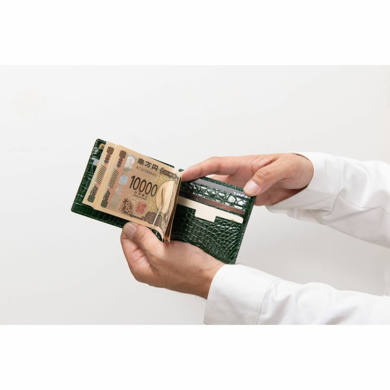 シャイニングクロコマネークリップ 裏面クロコ3