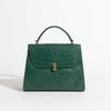 MADE IN ITALYクロコバッグ大ティレニアングリーン