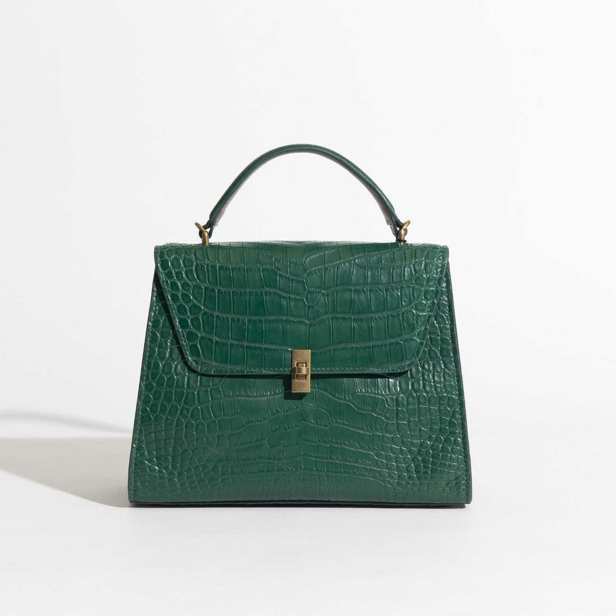 MADE IN ITALYクロコバッグ大ティレニアングリーン
