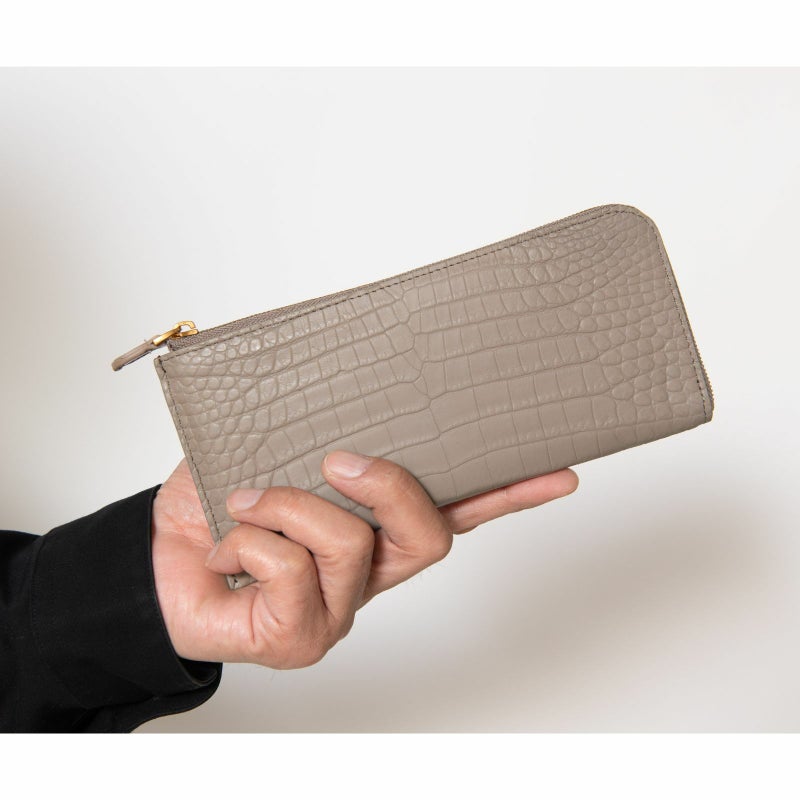 最高級 MADE IN ITALYクロコL字型サイフ1