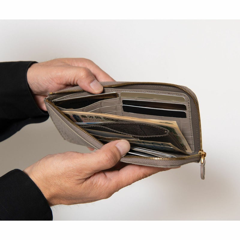 最高級 MADE IN ITALYクロコL字型サイフ3