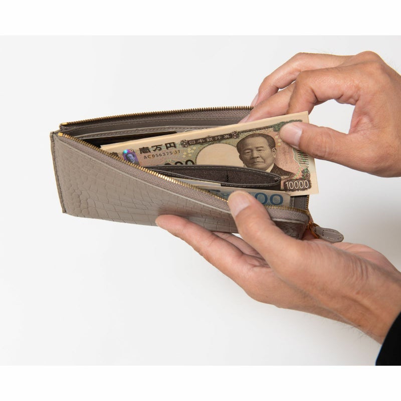 最高級 MADE IN ITALYクロコL字型サイフ4