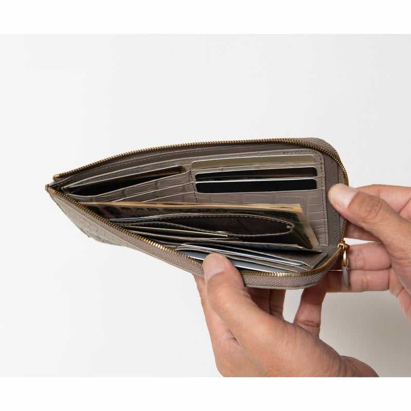 最高級 MADE IN ITALYクロコL字型サイフ5