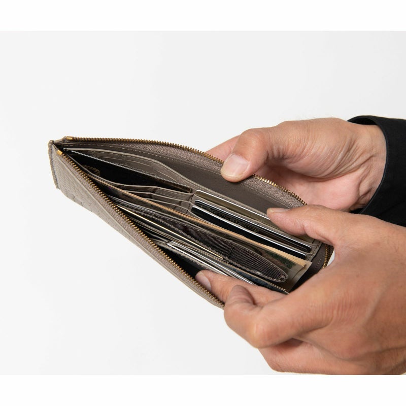 最高級 MADE IN ITALYクロコL字型サイフ6
