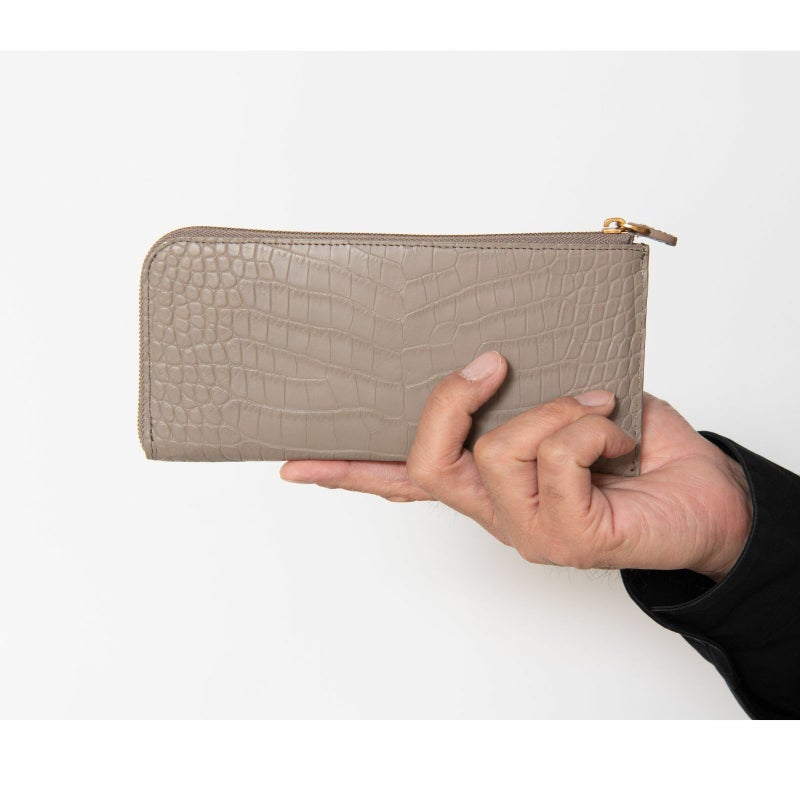 最高級 MADE IN ITALYクロコL字型サイフ7
