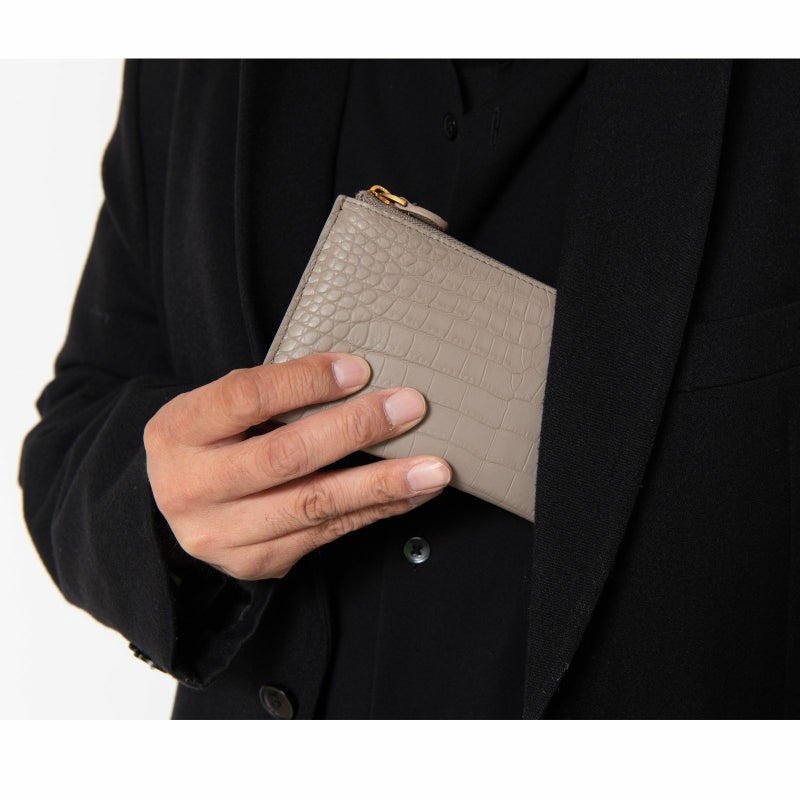 最高級 MADE IN ITALYクロコL字型サイフ8