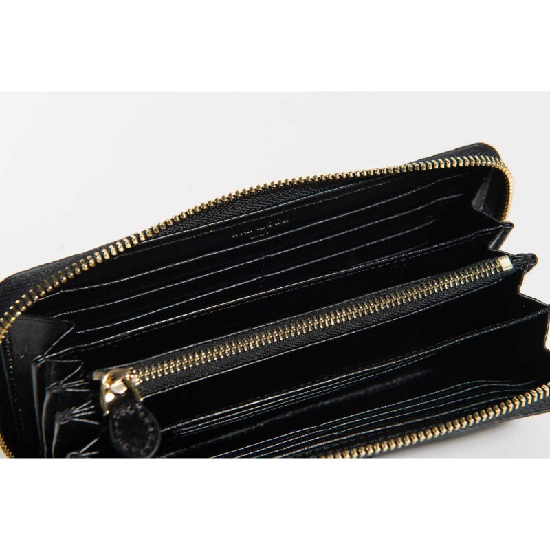 MADE IN ITALYクロコラウンドサイフカラブリアンブラック5