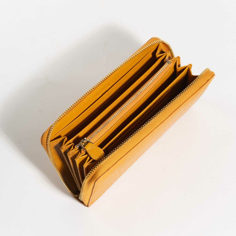 MADE IN ITALYクロコラウンドサイフトスカーナイエロー4