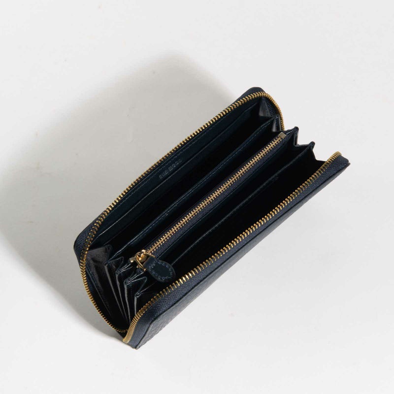 MADE IN ITALYクロコラウンドサイフクラッシコネイビー4