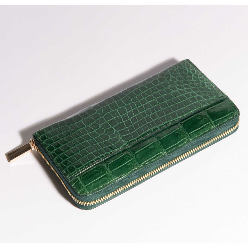 シャイニングクロコラウンドサイフグリーン2