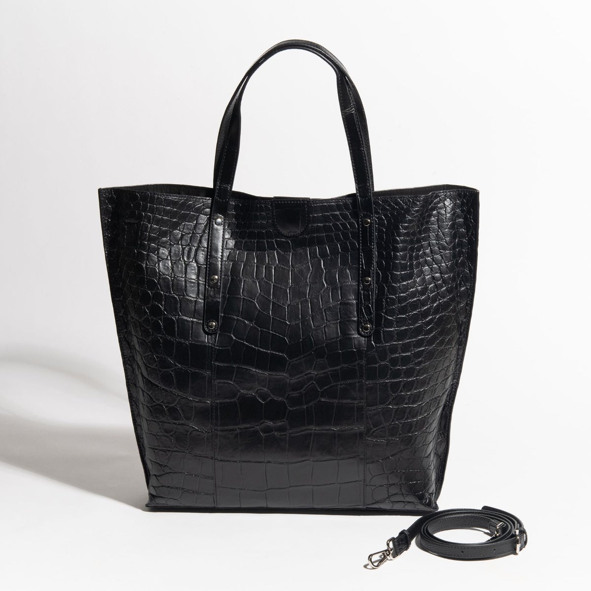 マットクロコソフトトートブラック