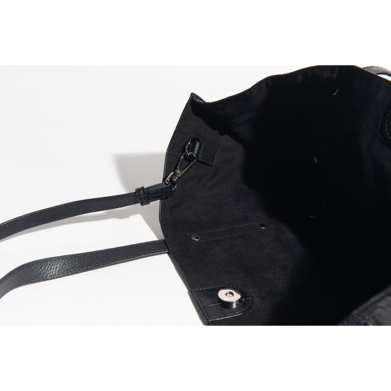 マットクロコソフトトートブラック7