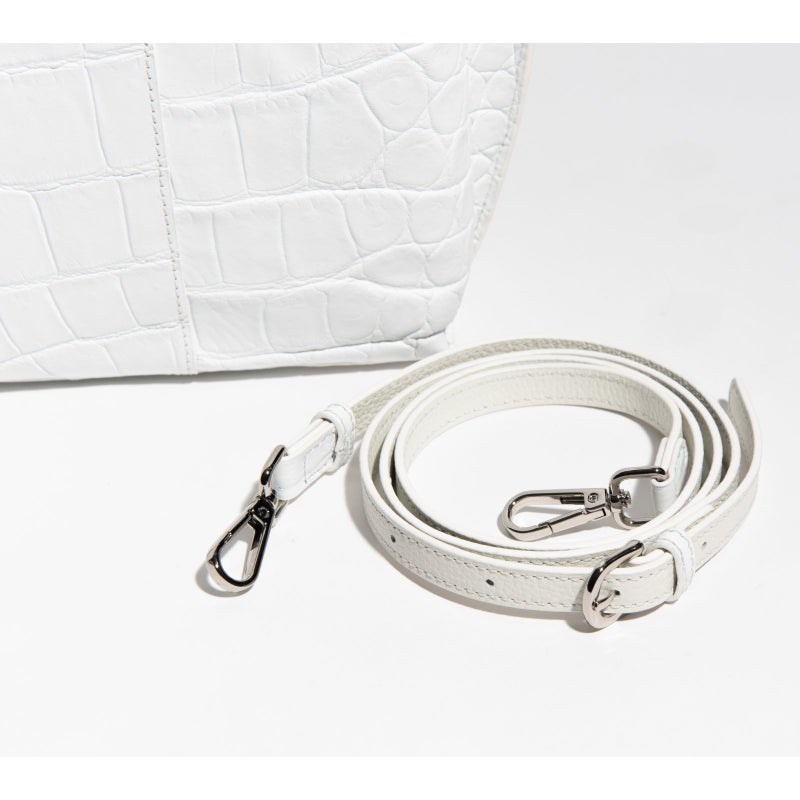 マットクロコソフトトートホワイト5