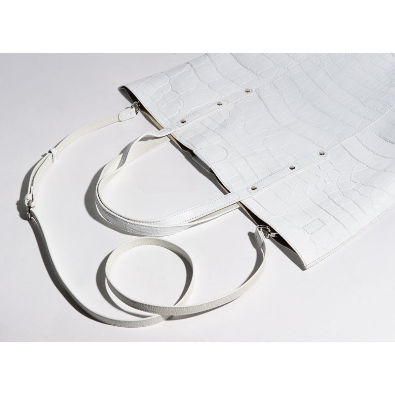 マットクロコソフトトートホワイト7