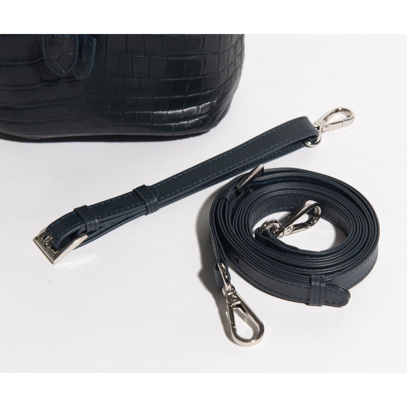 マットクロコ巾着ダークネイビー1