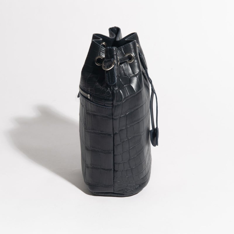 マットクロコ巾着ダークネイビー3