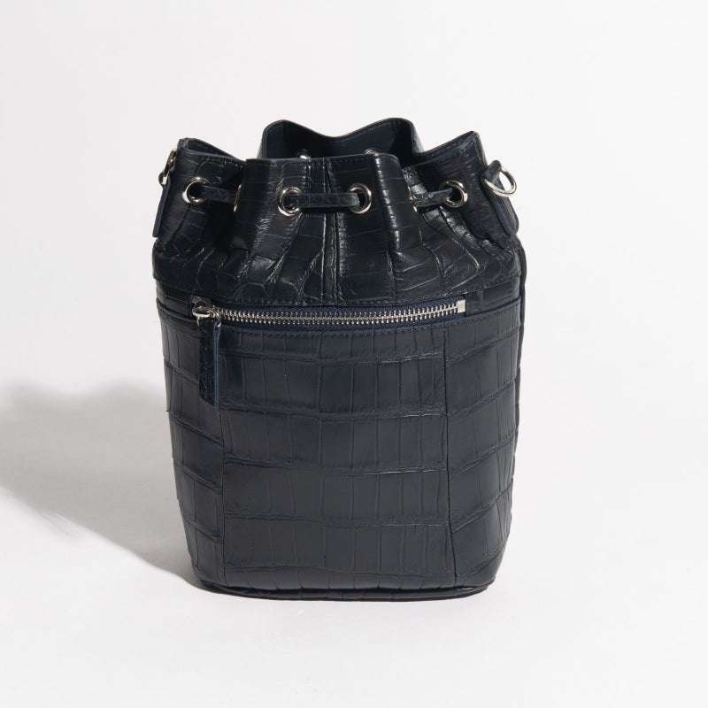 マットクロコ巾着ダークネイビー4