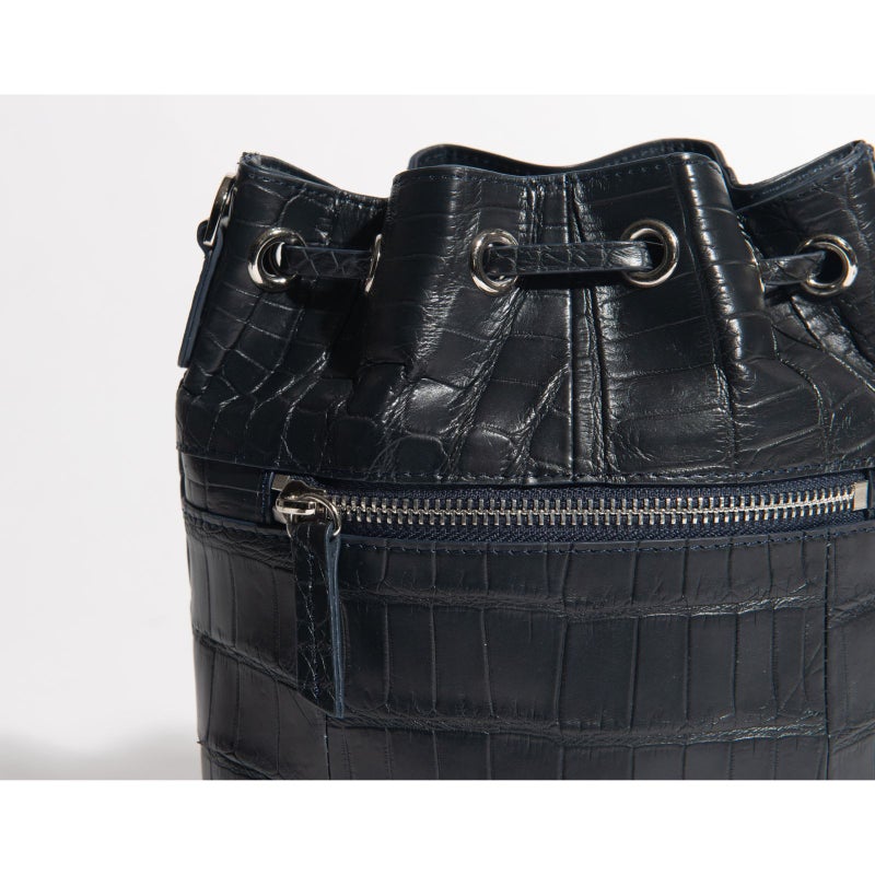 マットクロコ巾着ダークネイビー5