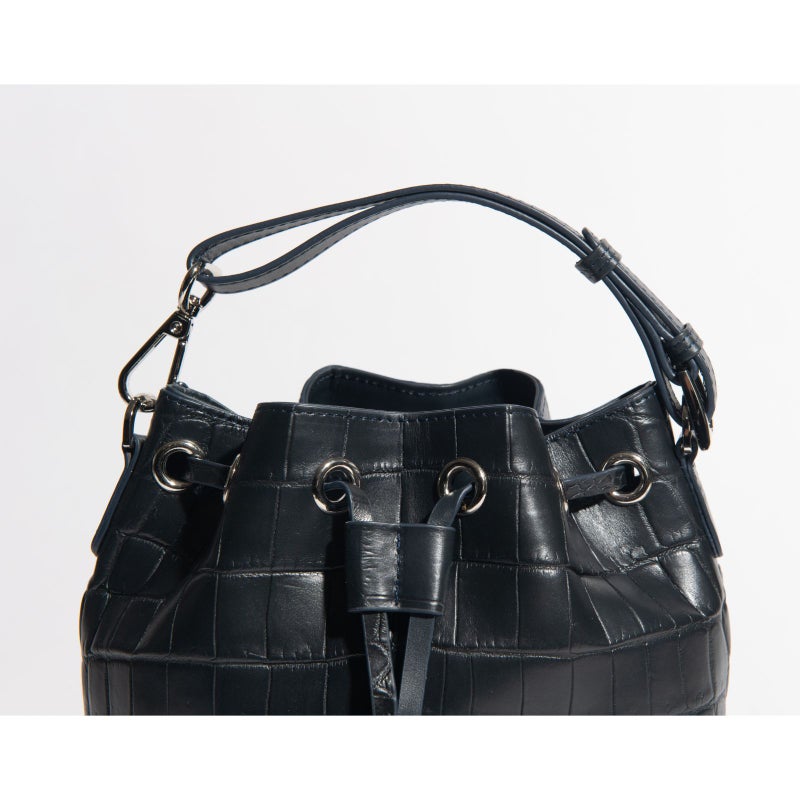 マットクロコ巾着ダークネイビー6