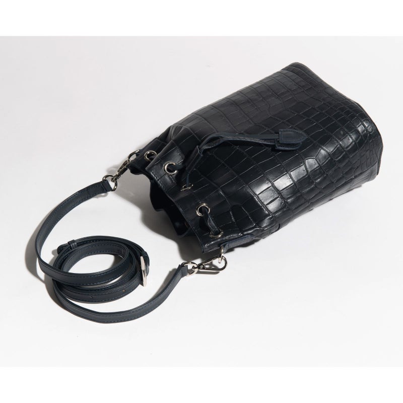 マットクロコ巾着ダークネイビー9