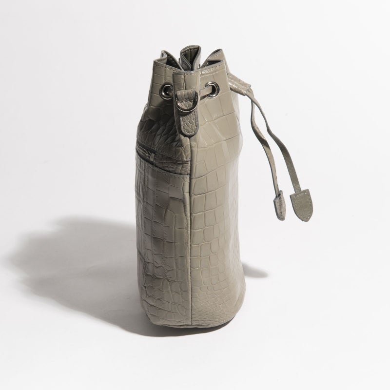 マットクロコ巾着ライトグレー3