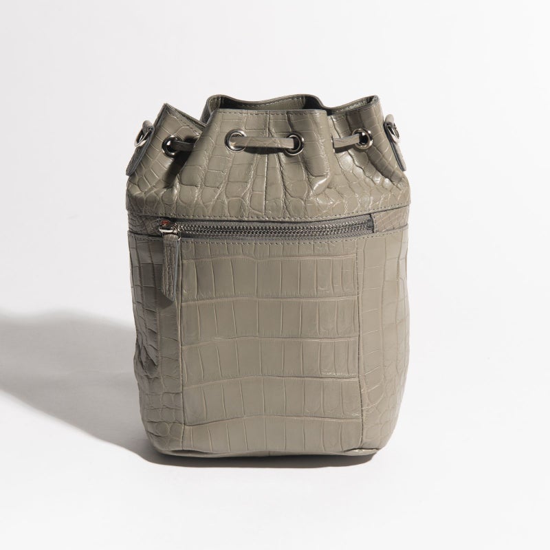 マットクロコ巾着ライトグレー4