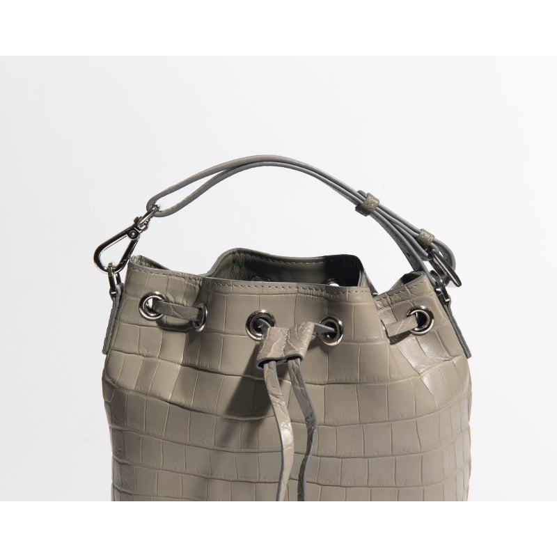 マットクロコ巾着ライトグレー6