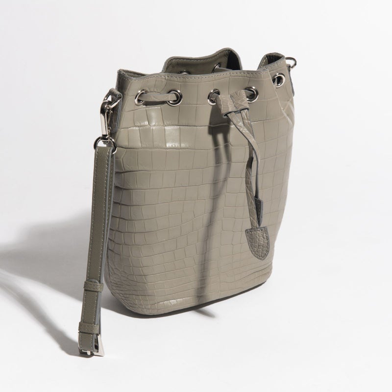 マットクロコ巾着ライトグレー8